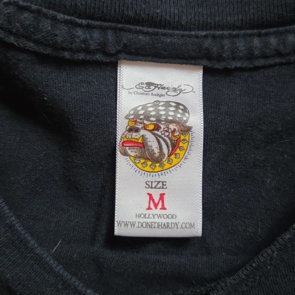 Vintage Ed Hardy Black Shirt with Graphic Design by Christian Audigier - Picture 2 of 7